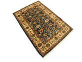 handmade Transitional Design Teal Ivory Hand Knotted RECTANGLE 100% WOOL area rug 3x5